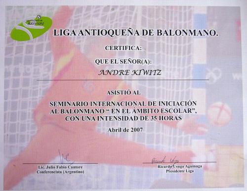 Handball Urkunde